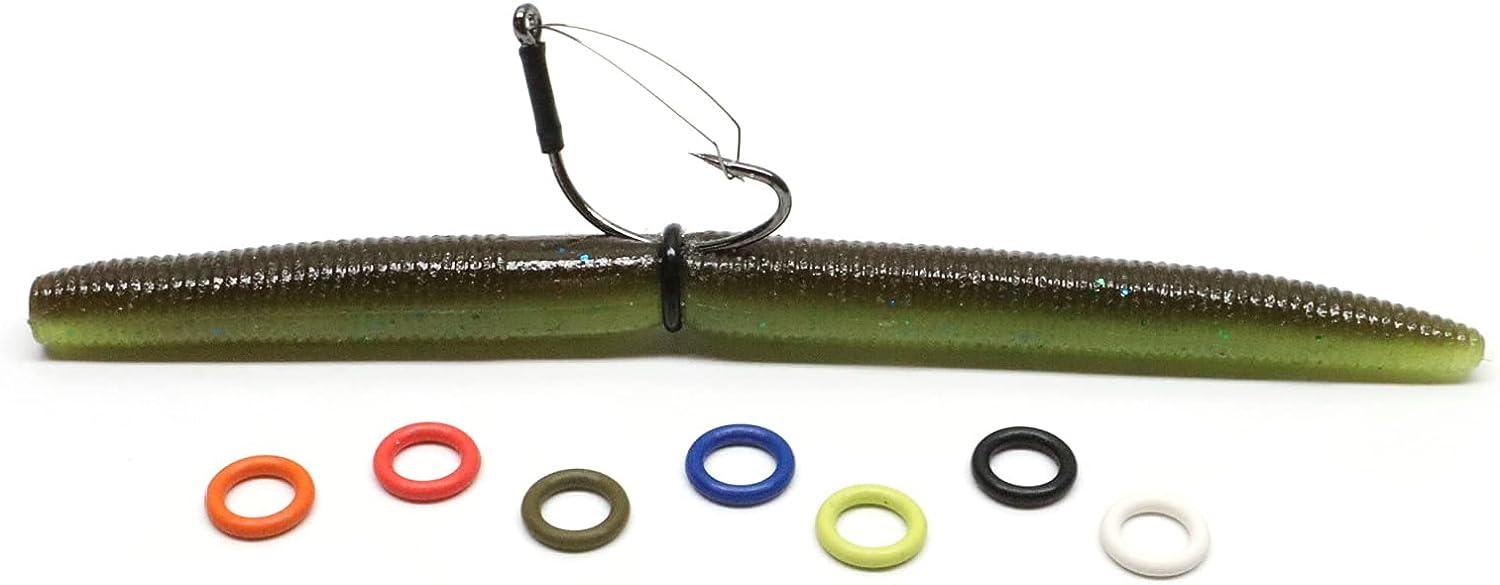 Spring Park Wacky Rig Tool and 100 Pcs Worm O-Rings,Wacky Ring Tool, Wacky Worm Kit for Senko Stick Soft Baits, Random Color