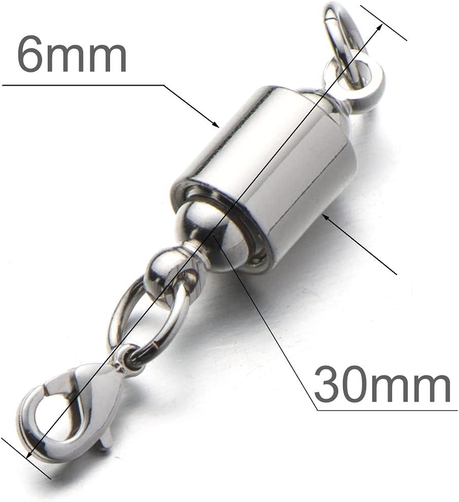 Zpsolution Screw-in Locking Magnetic Jewelry Clasps for Necklace 6mm