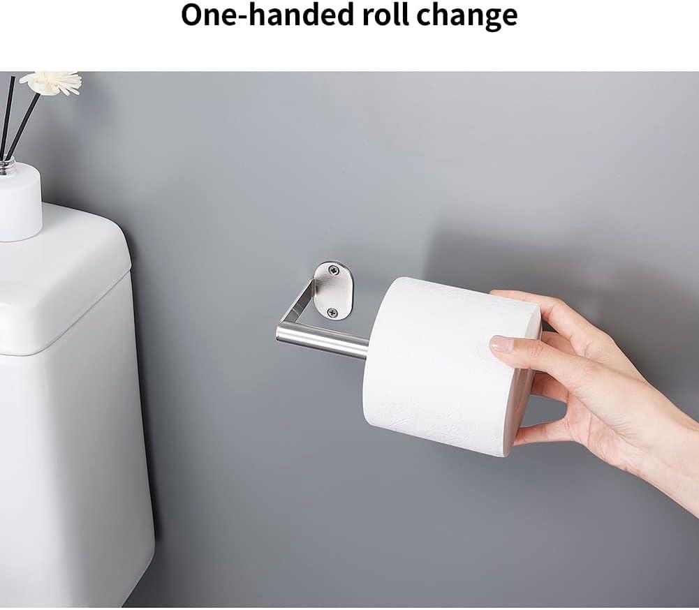 1pc Toilet Paper Holder, Stainless Steel Wall Mount Bathroom Tissue Holder,  Fit For Mega Roll