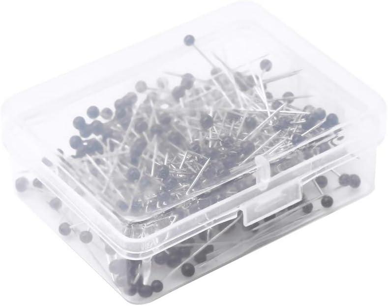 NUOLUX 250pcs Glass Head Multicolor Sewing Pin for DIY Sewing Crafts 4mm  Head and 34mm Pin
