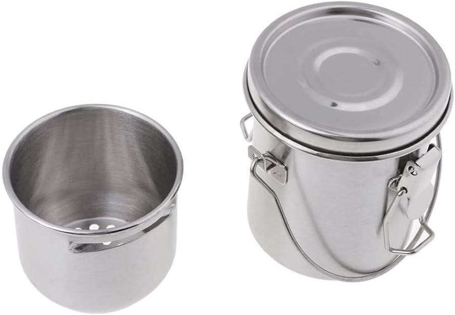 Small Artist Stainless Steel Brush Washer Double Dipper Container Cup Paint  Brush Cleaner Washing Bucket with Lid fit for Painting