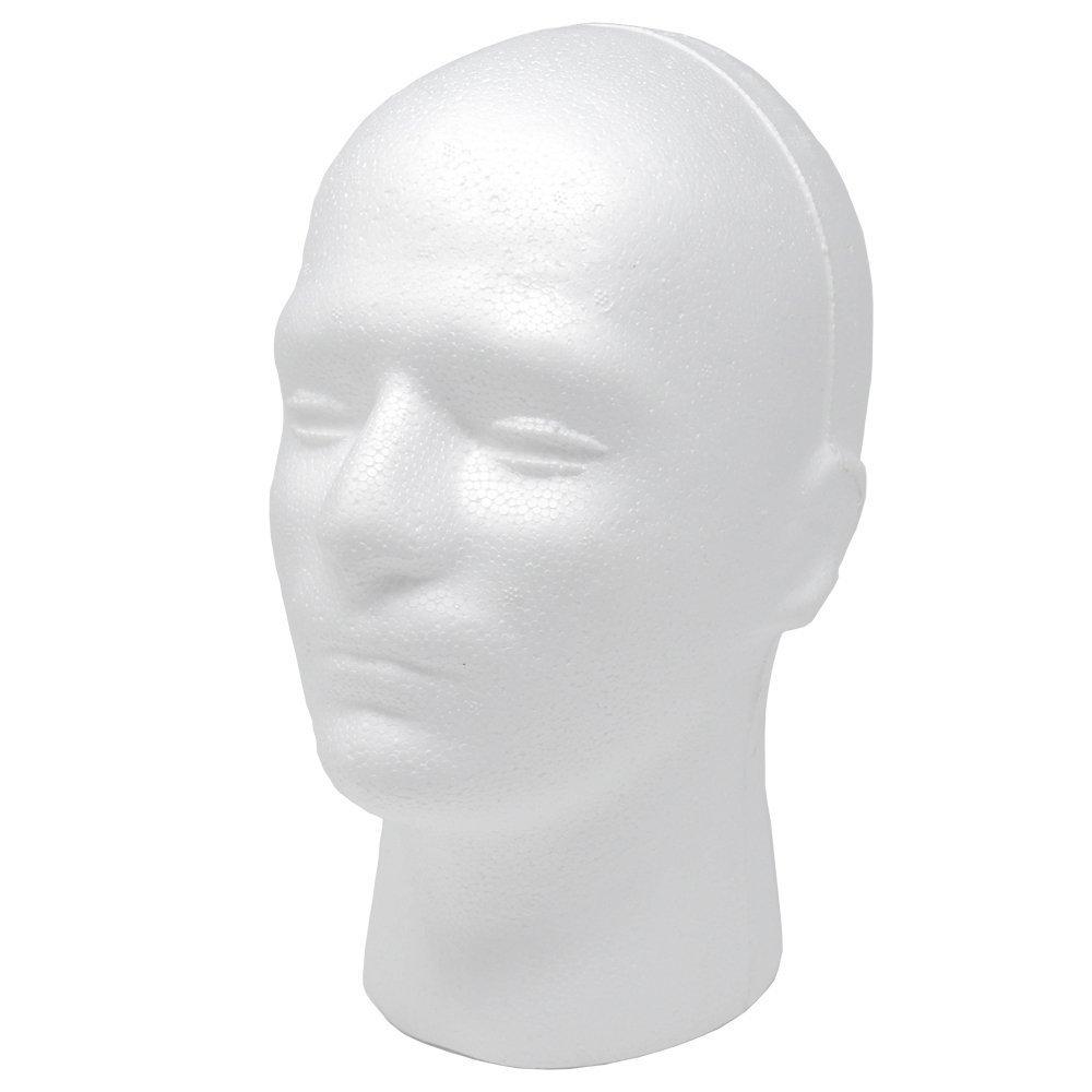 Male Suntan Styrofoam Mannequin Head - 11 1/2H