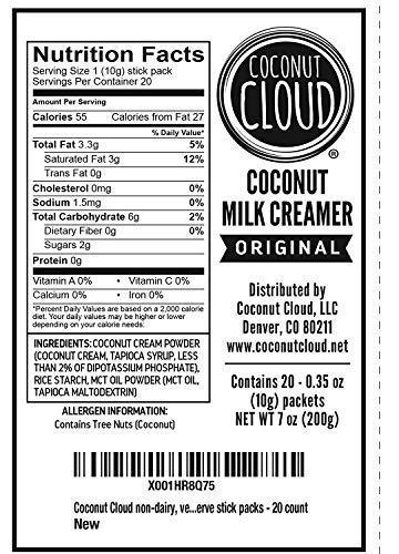 Coconut Cloud Co Deliciously Dairy Free Vanilla Coffee Creamer Sticks (GF, Soy Free) Vanilla Coffee Creamer Sticks