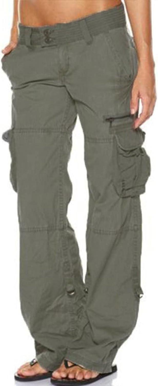 JIEMUXIU High Waisted Cargo Pants Women, Wide Leg Cargo Pants for