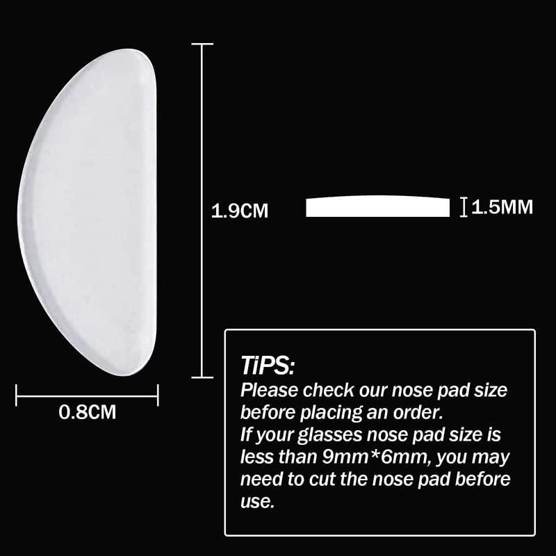 18 Pairs Eyeglasses Nose Silicone Pads Glasses Adhesive Anti-Slip Nosepads  for Eyeglass Glasses Sunglasses (Transparent and Black, 1mm)