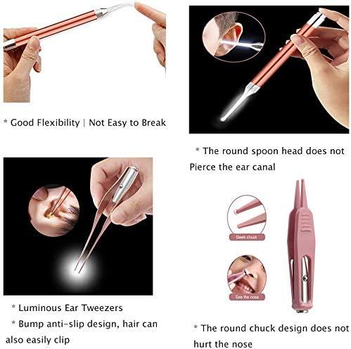 Nose Cleaning Tweezer, Plastic Round Head Baby Ear Nose Navel Cleaner Clip  Tool with LED Light for Body Care