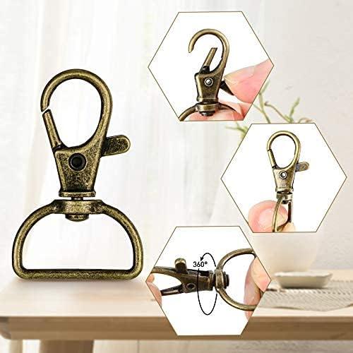 35 Pieces Swivel Clasps Lanyard Snap Hooks Keychain Clip Hook Lobster Claw  Clasp Metal Hook Clasp with D Rings for Keychain Purse Hardware Sewing  Craft Project (Bronze,25 mm) Bronze 25 mm