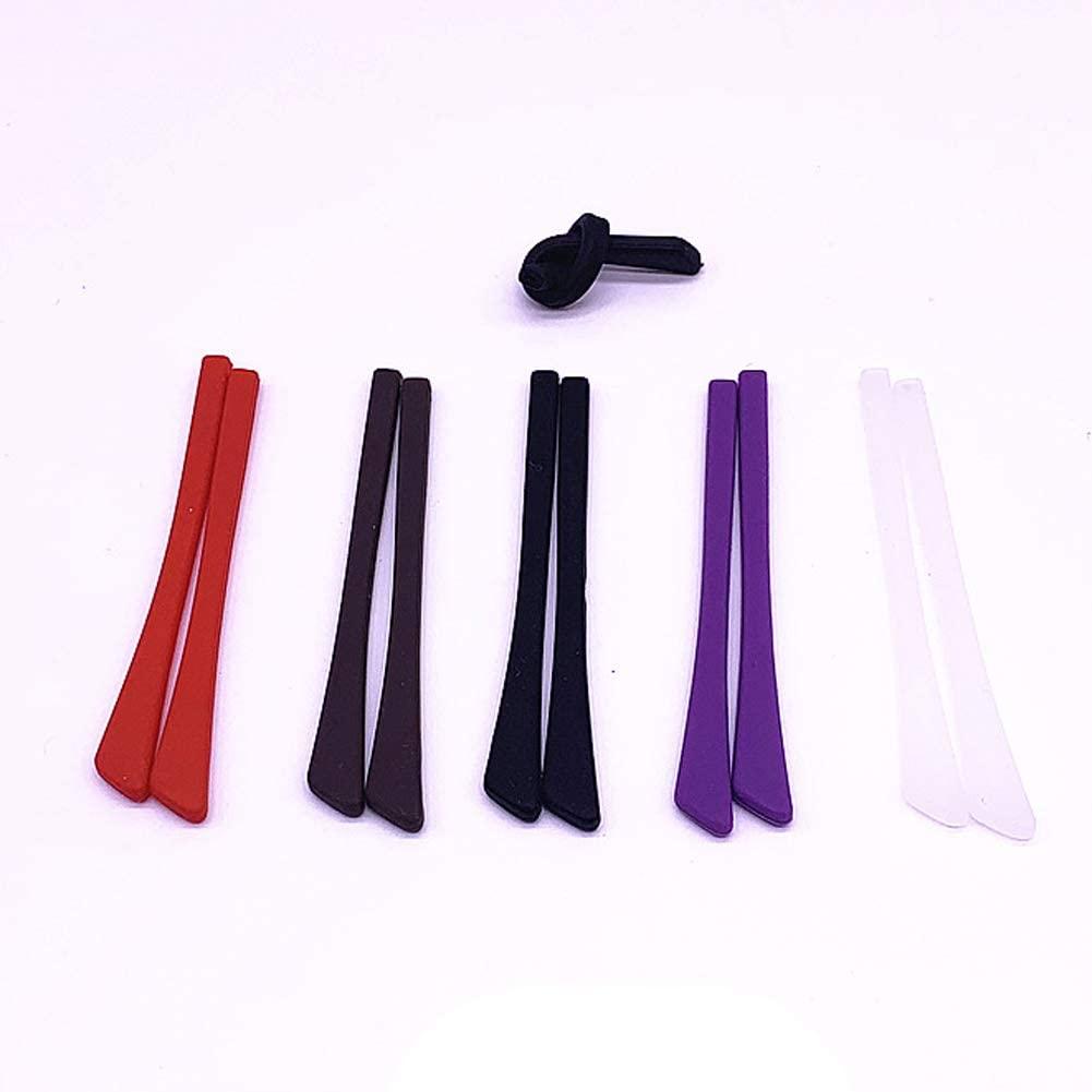 5 Pairs Silicone Anti Slip Eyeglass End Tips Ear Sock Pieces Tube