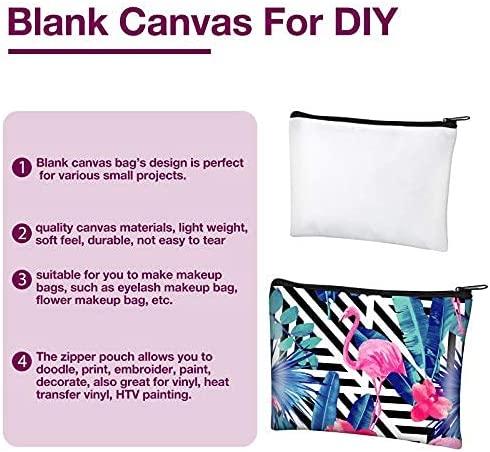 10 Pieces Sublimation Blanks Pouch DIY Heat Transfer Makeup Bags Iron on  Transfer Zipper Canvas Pen Case for Women Kids