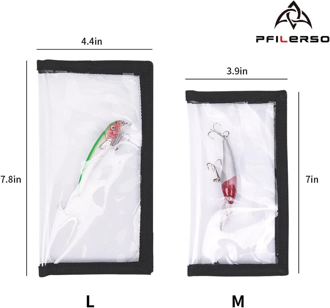 PFILERSO Fishing Lure Wraps 12PCS Clear See-Through PVC Fishing Lure Covers  Protect Children Pets and Fishermen Safe from Sharp Hook Transparent Lures  Fishing Bait Hook Storage 6L+6M 12Pcs(6L+6M)