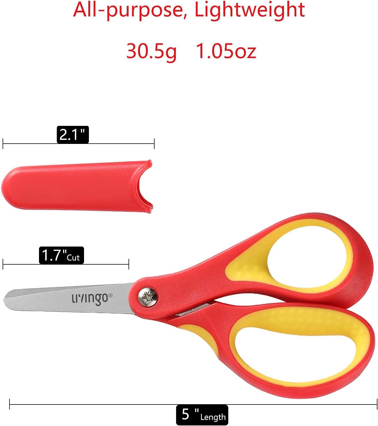  Kids Scissors,Small Safety Scissors With Cover,Student