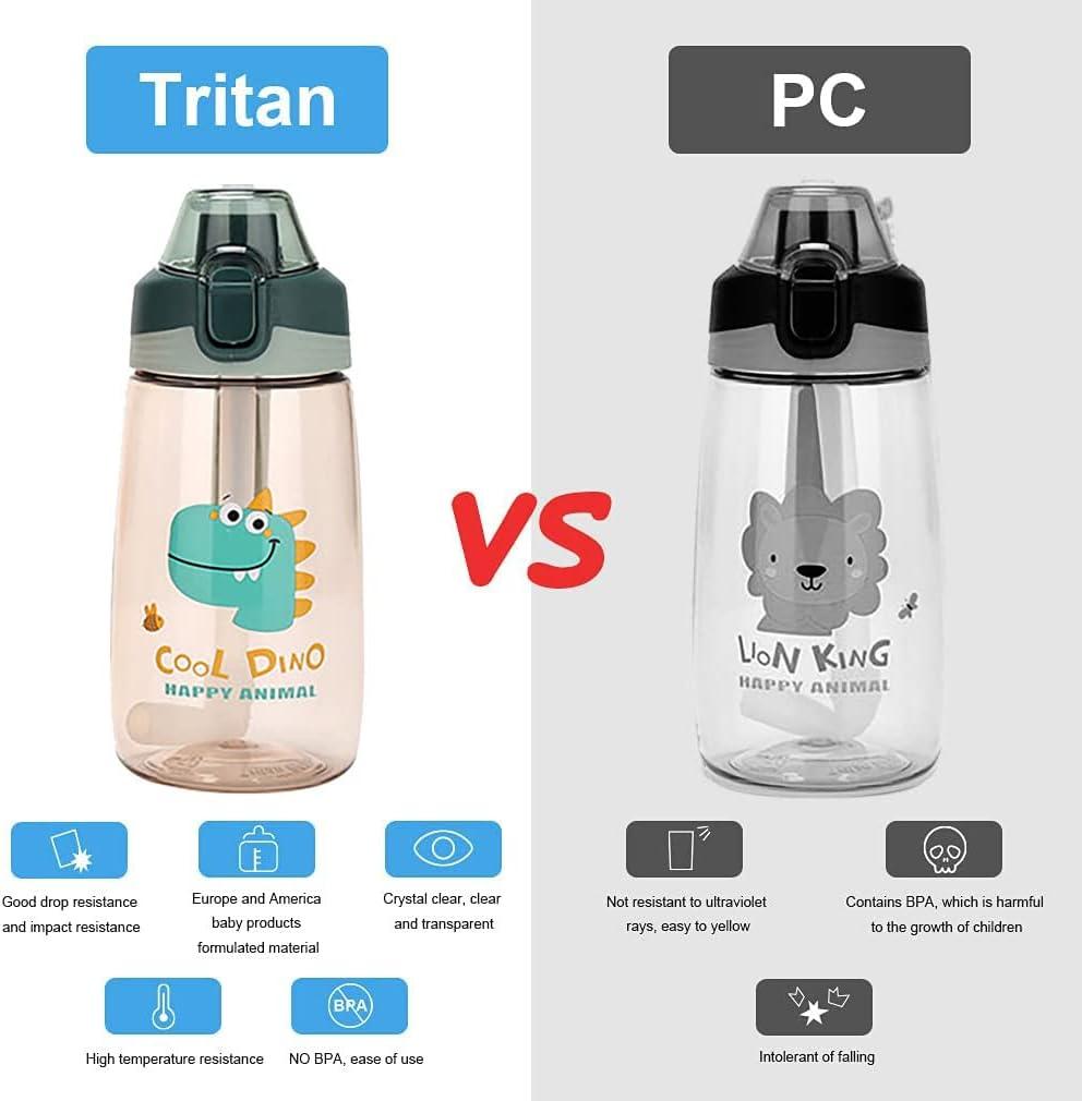 Leak Proof Kids Water Bottles Sippy Cup Durable BPA and BPS Free Dinosaur  Water Bottle with Carry Bag 