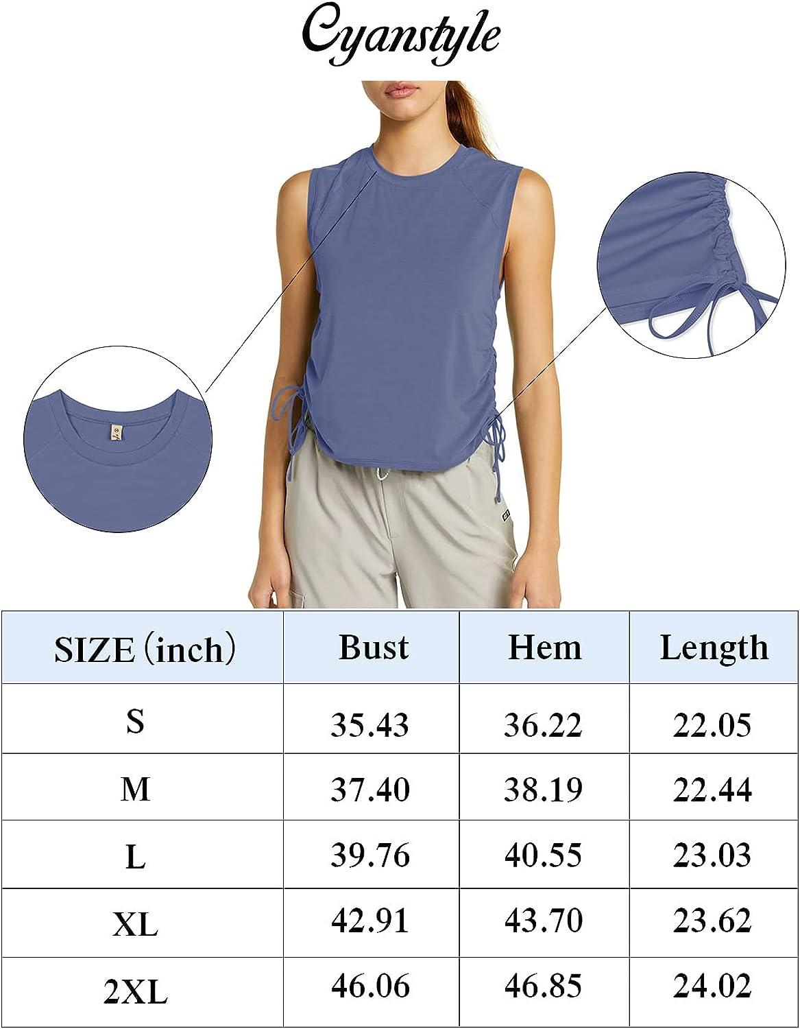 Cyanstyle Crop Top Workout Shirts for Women Sleeveless Yoga Tops