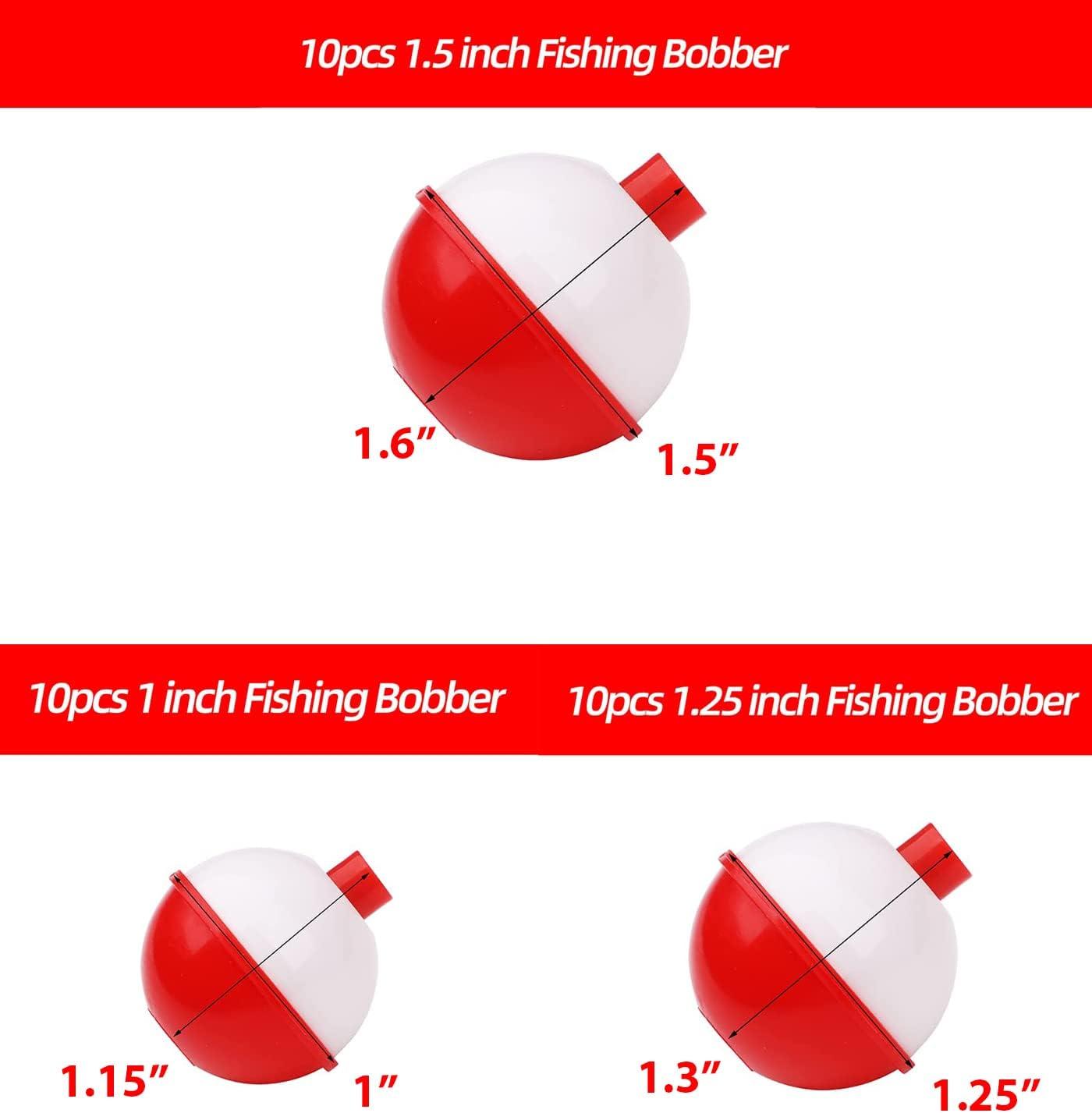 Fishing Bobbers 30 PCS Red & White
