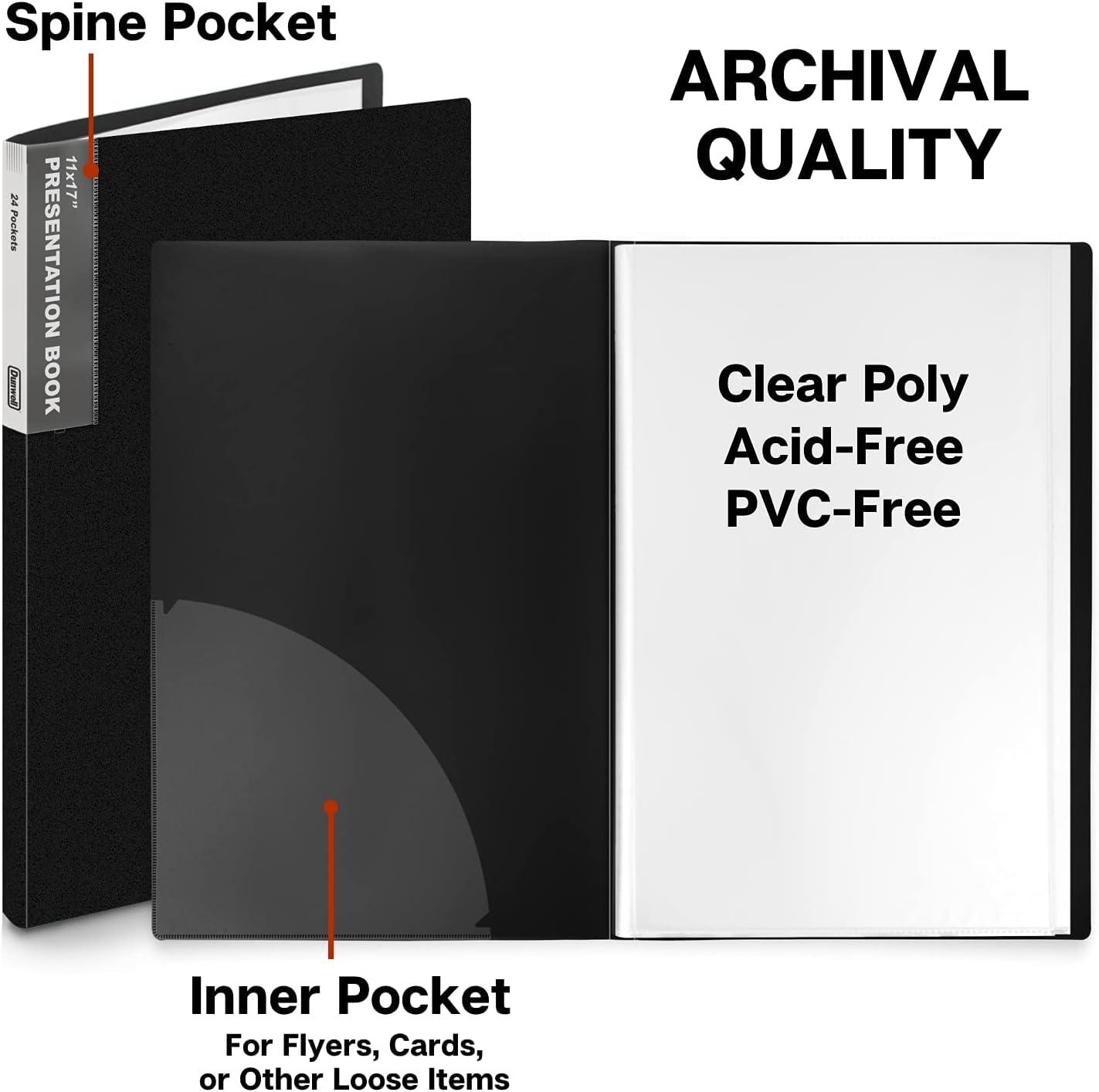 Dunwell Binder with Plastic Sleeves 24-Pocket (1 Pack, Aqua