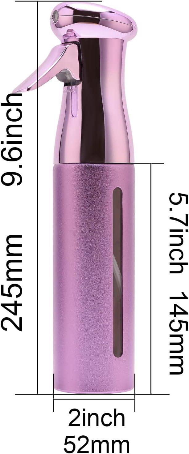 Salon Style Hair Spray Bottle (10oz) Patent – 360 Ultra Fine Water -  Continuous Aerosol Free Trigger Mist Sprayer Bottle by Beautify Beauties  (Purple)