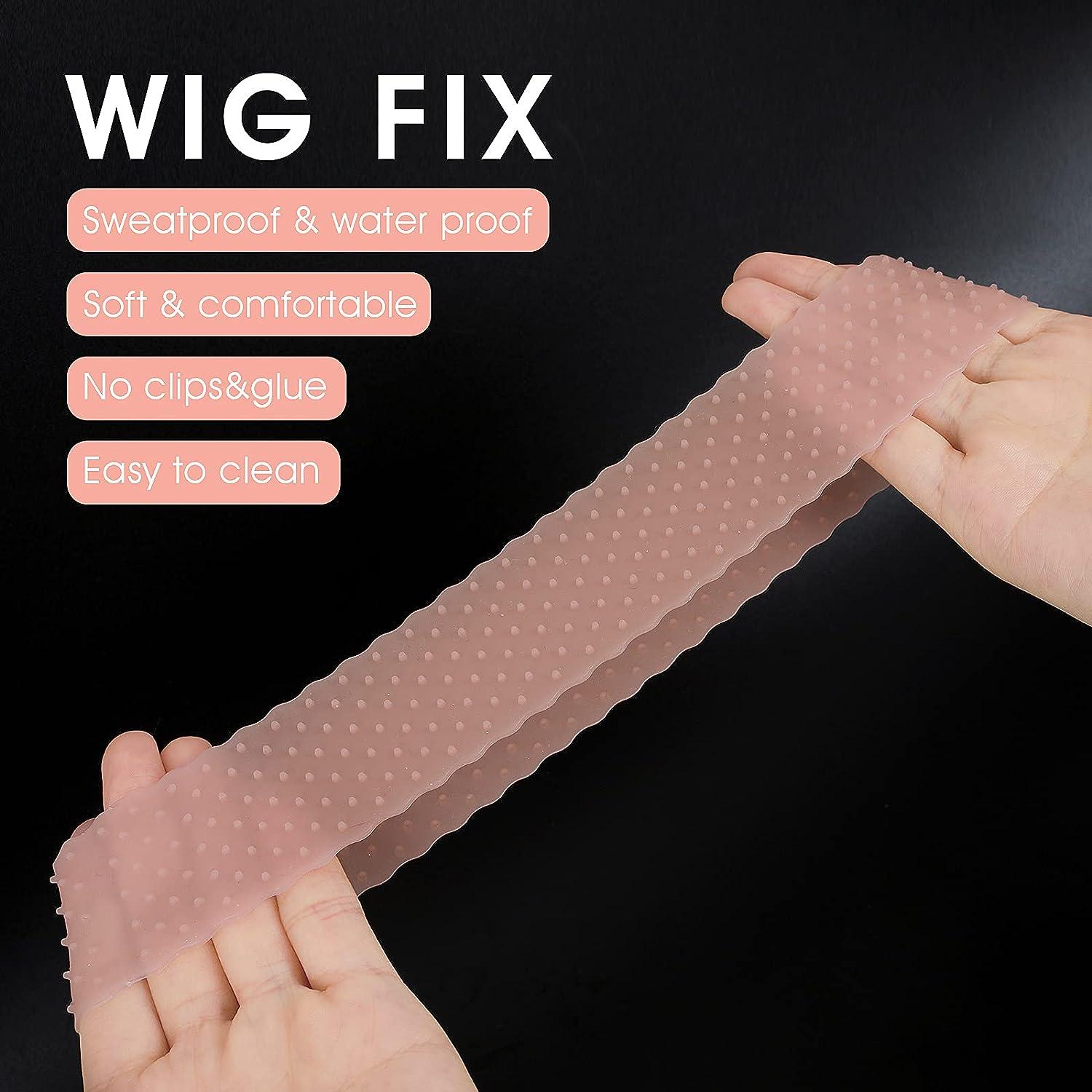  ZigZag Hair Non Slip Silicone Wig Grip Band Fix Transparent  Silicone Headband Drop-shaped Elastic Wig Band Lace Wig Grip Hair Band for  Wigs Sports Yoga 1Pc (M, Light Brown) 
