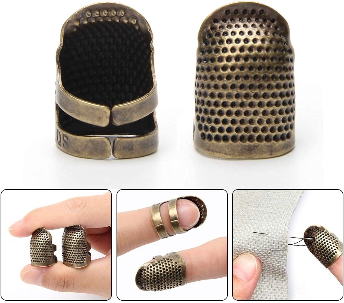 4 Pieces Upgrade Sewing Thimble with Storage Box, Sturdy Metal Copper Sewing  Thimble Premium Finger Protector Adjustable Finger Shield Ring for Sewing  Quilting Craft Accessories DIY Sewing Tools - Yahoo Shopping