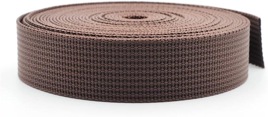 CRAFTMEMORE 1 inch Heavy Nylon Webbing - Straps for Arts and Crafts, Luxury Bag Strap High Density Webbing (5 Yards, Beige)
