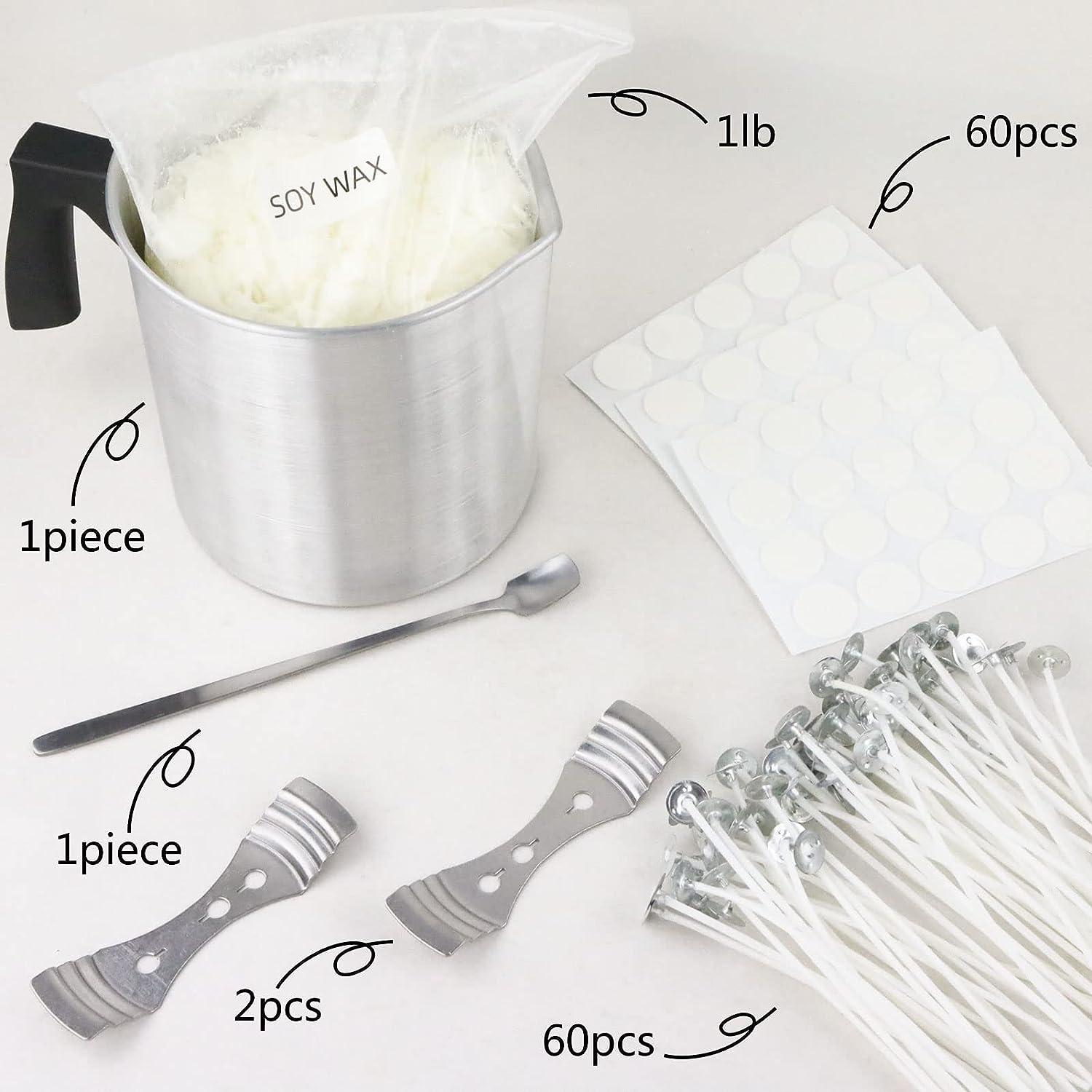 DINGPAI Complete Candle Making Supplies with Hot Plate , Wax Melting Kit  Including Candle Pouring Pot, Soy Wax, Wicks Sticker, 3-Hole Candle Wicks