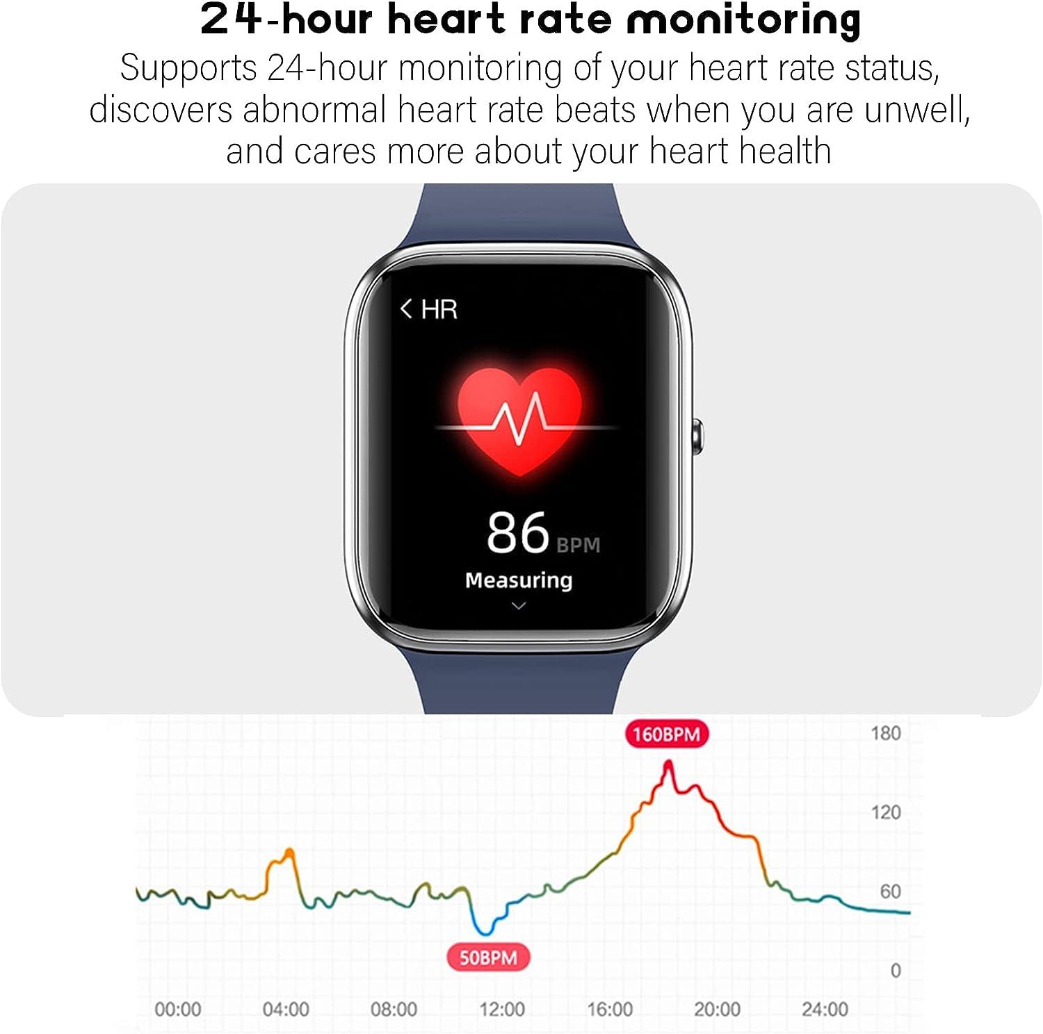 Filiekeu Smart Watch for Men Blood Sugar Blood Pressure Monitoring Watches  Waterproof Sports Fitness Smartwatch for Woman