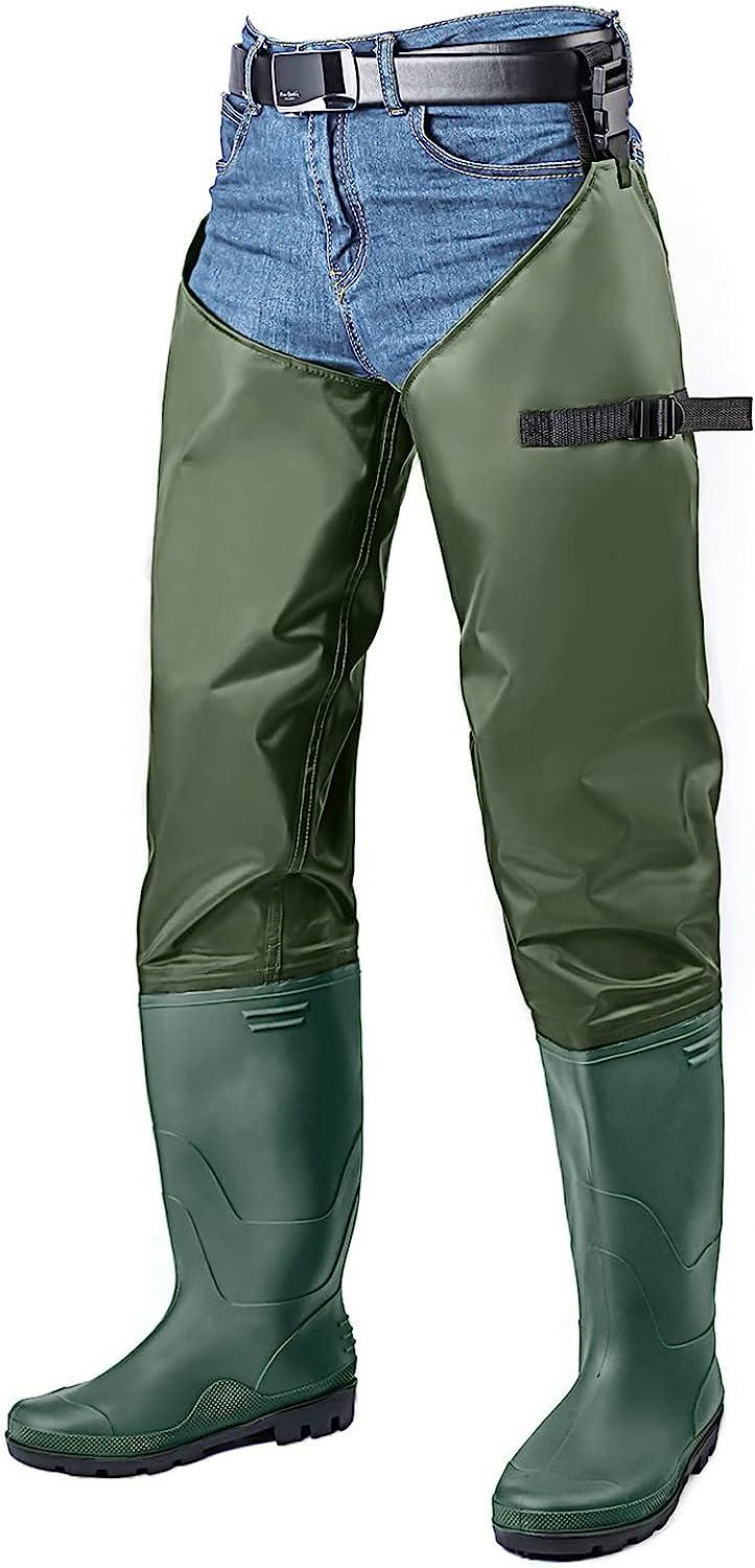  HWBZSZY Men's Waterproof Fishing Pants & Knee-High Boots Water  Shoes Adjustable Waders for Outdoor Fishing,Green,40 EU : Sports & Outdoors
