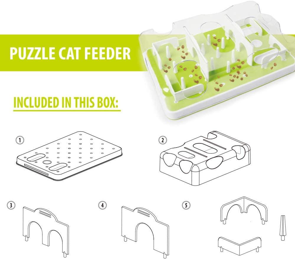 Cat Puzzle Feeder Treat Maze Toy, Slow Feeder Cat Bowl, Non Slip  Interactive Puzzle Cat Toy for Entertainment Activities, 3 Level Challenges  for Indoor Cats Imp…