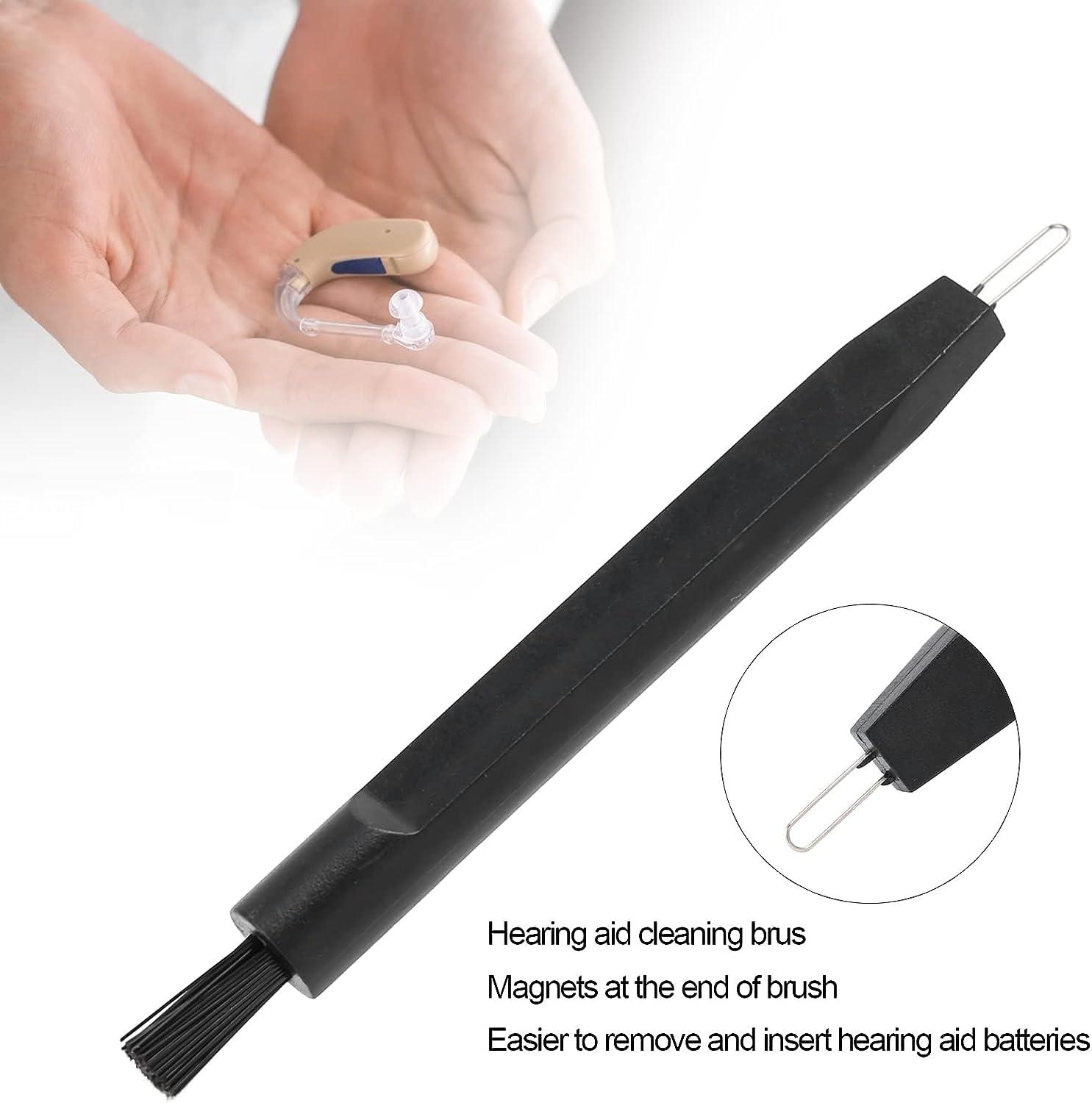 3 in 1 Hearing Aid Cleaning Brush with Wax Loop & Magnet, pack of 2 -  Hearing Aid Accessory
