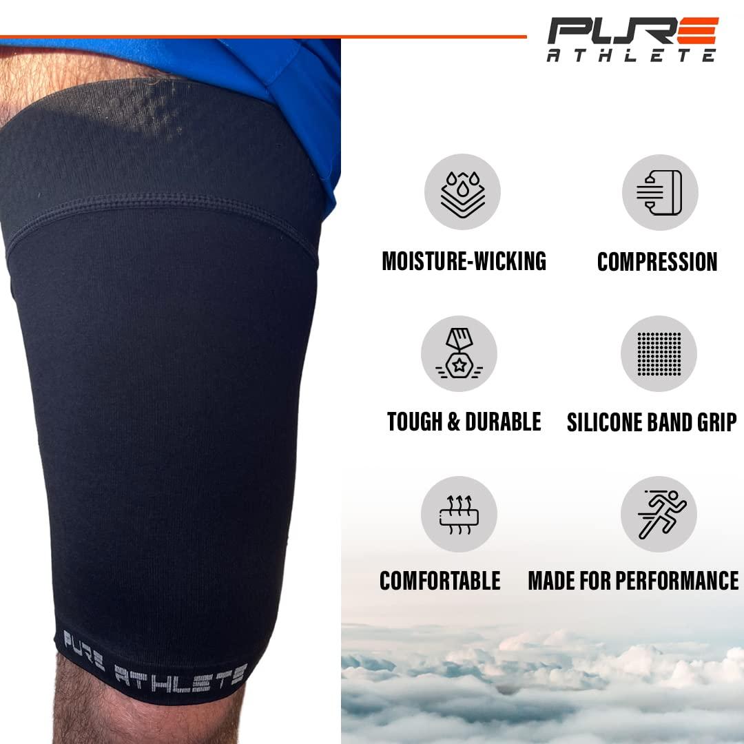 Thigh Compression Sleeve - Hamstring, Quadriceps, Groin Pull and Strains -  Running, Basketball, Tennis, Soccer, Sports - Athletic Thigh Support