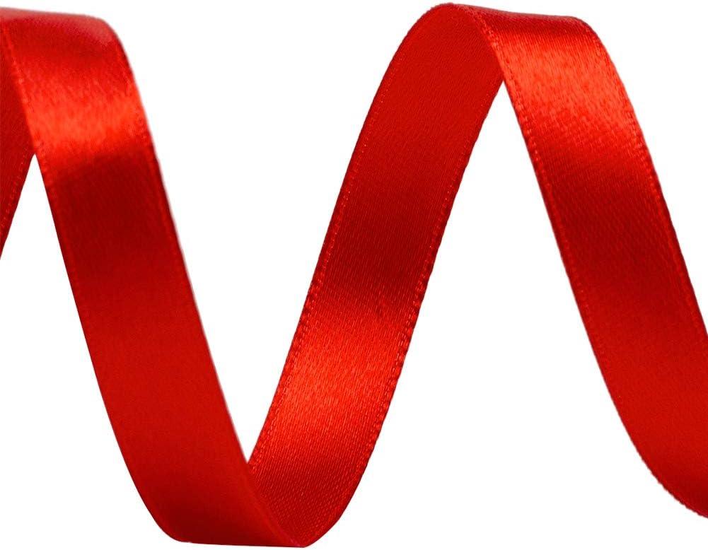 Solid Color Red Satin Ribbon 1/2 inch X 25 Yard Ribbons Perfect