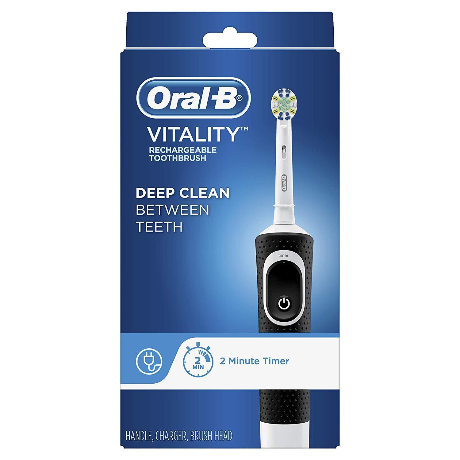  Oral-B Vitality FlossAction Electric Toothbrush, White : Health  & Household