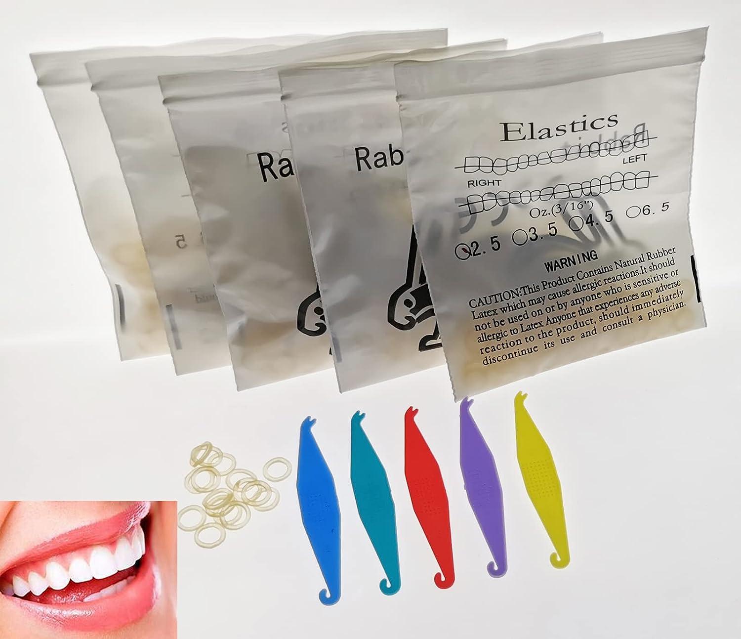 100x Dental Orthodontics Elastic Teeth Rubber Bands for Braces Bag