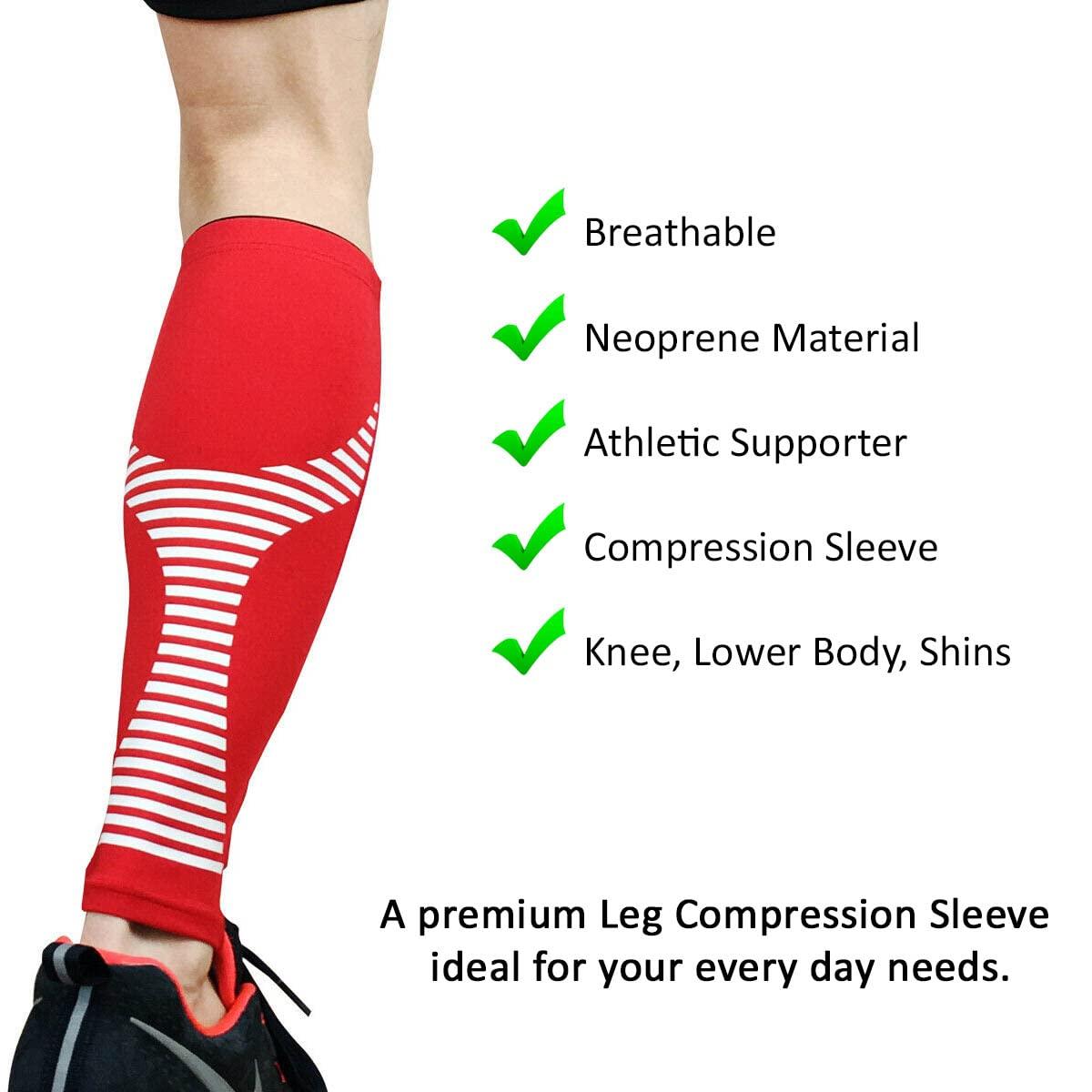 Gemx Calf Compression Sleeve Men & Women (1 Pair) Footless Calf Sleeves for  Shin Splints Support Breathable Neoprene Fabric Shin Sleeves for Calf  Support Ideal For Running Cycling & Hiking L (Calf