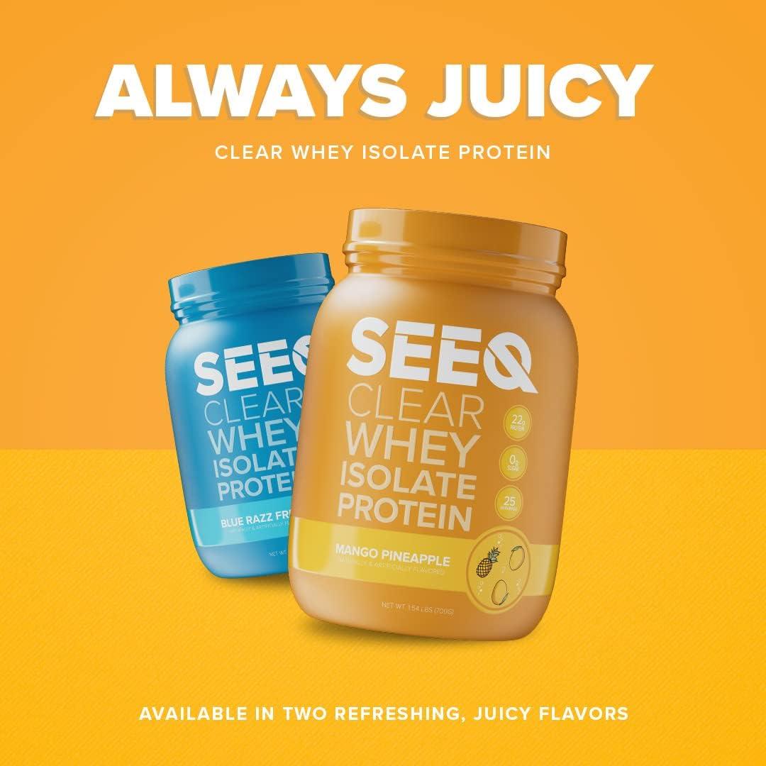 SEEQ Clear Whey Isolate Protein Powder 22g Protein Zero Lactose