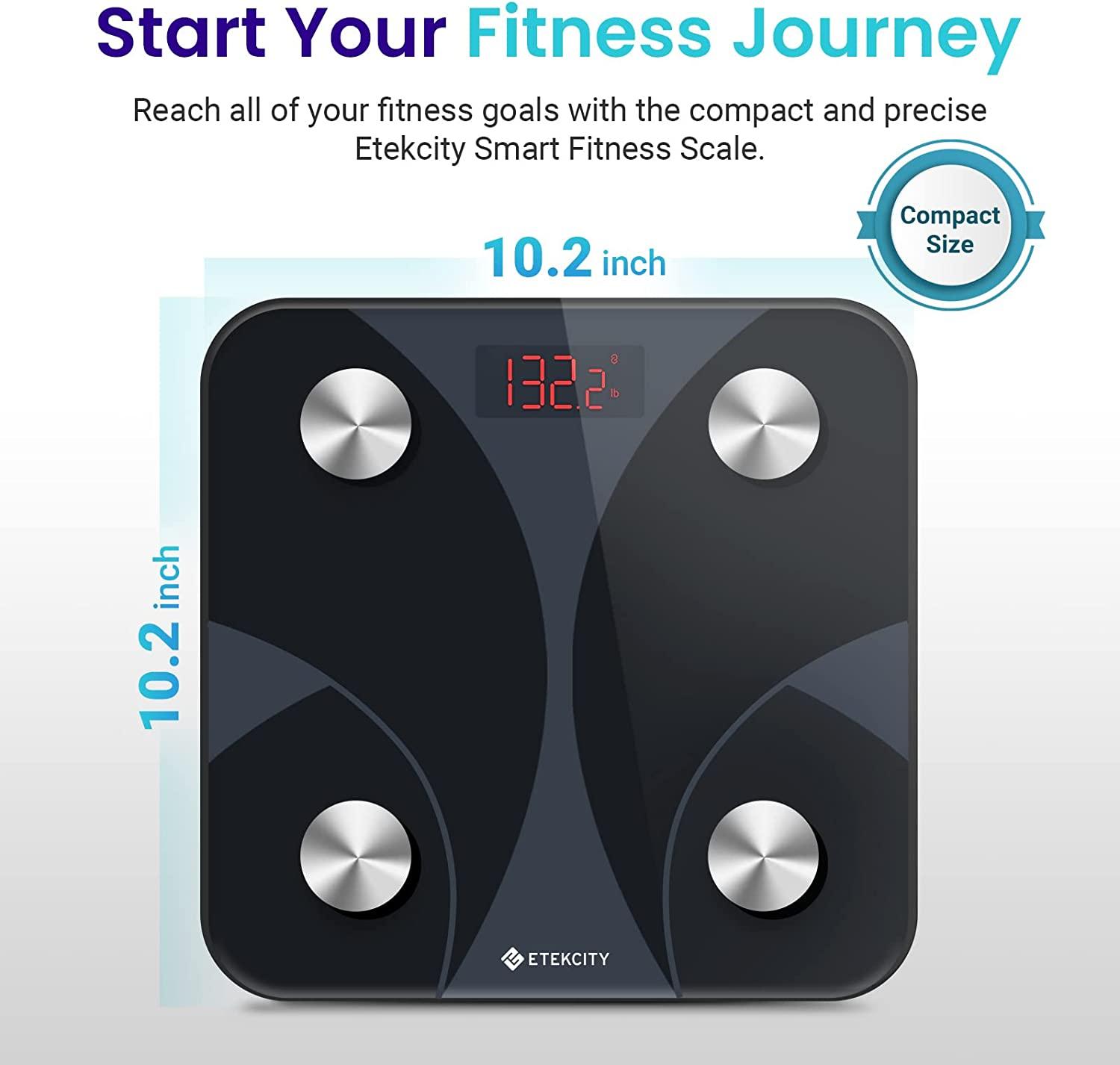 Etekcity Scale for Body Weight, Smart Digital Bathroom Weighing Machine ...