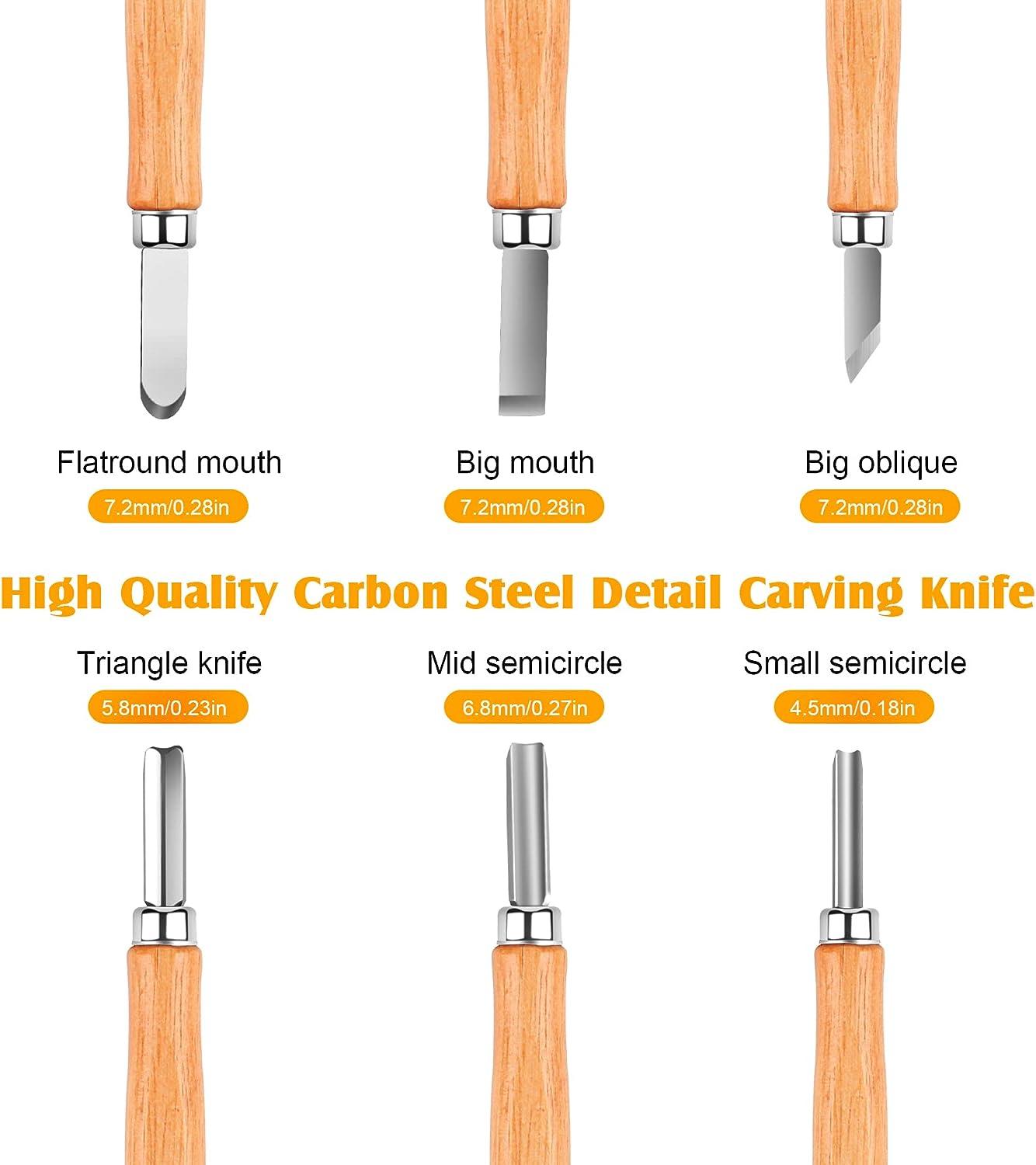 Wood Carving Tools Set, Wood Whittling Kit for Beginners Kids  and Adults - Wood Carving Kit with Detail Wood Carving Knife, Whittling  Knife, Wood Chisel Knife, Gloves, Carving Knife Sharpener 