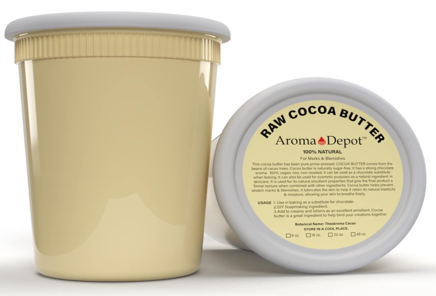 Aroma Depot Raw Cocoa Butter 8 Unrefined 100% Natural Pure Great