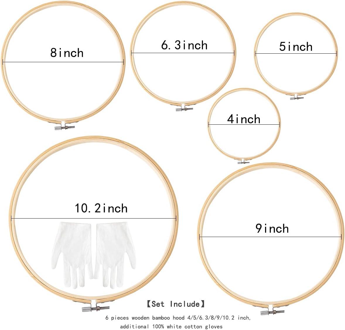 Embroidery Hoop, Casewin 1PCS 4 inch Cross Stitch Supplies & Needlework  Supplies Easily Loosen/Tighten Bamboo Wooden Hoops for Crafts 