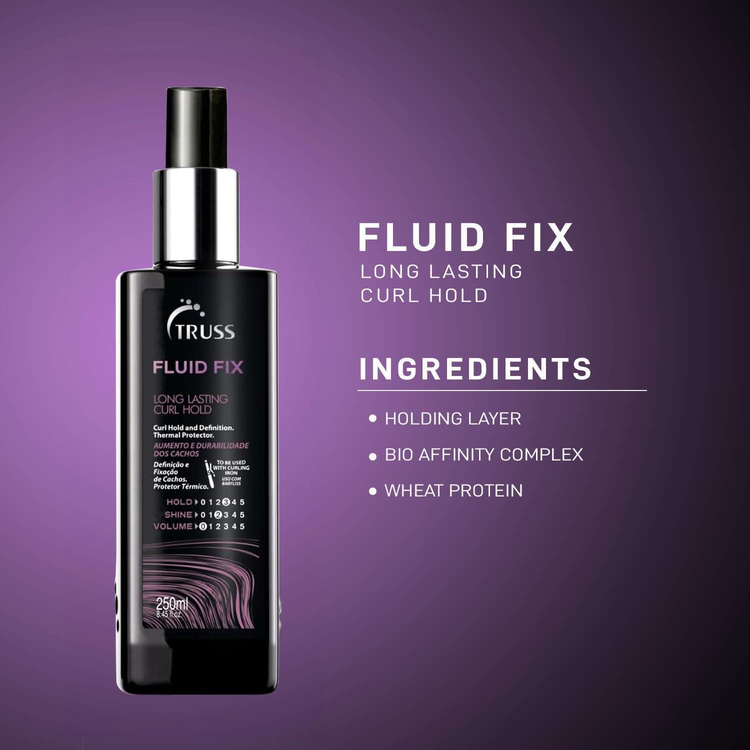 TRUSS Fluid Fix Long Lasting Curl And Defining Hold Leave In Heat Protectant Styling Spray