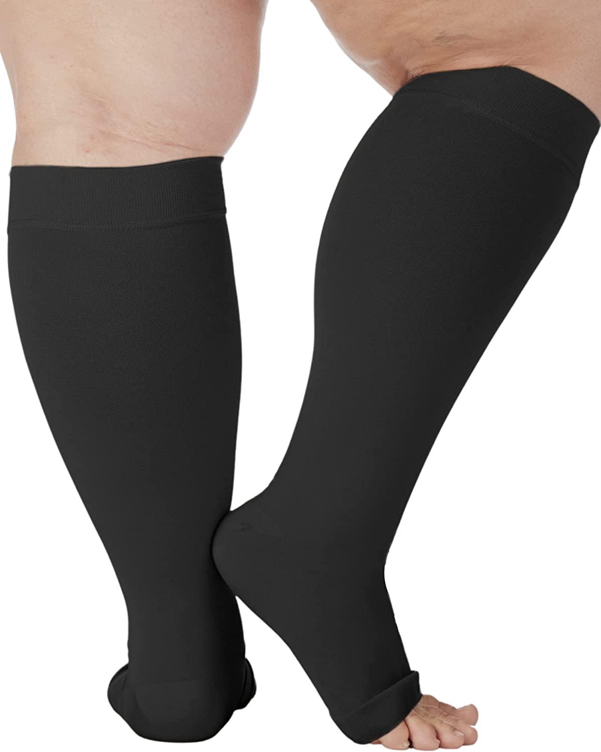 Plus Size Compression Socks For Men Women,medical Compression Stocking For Varicose  Veins,running Compression Socks High Knee Support Socks,flight Soc