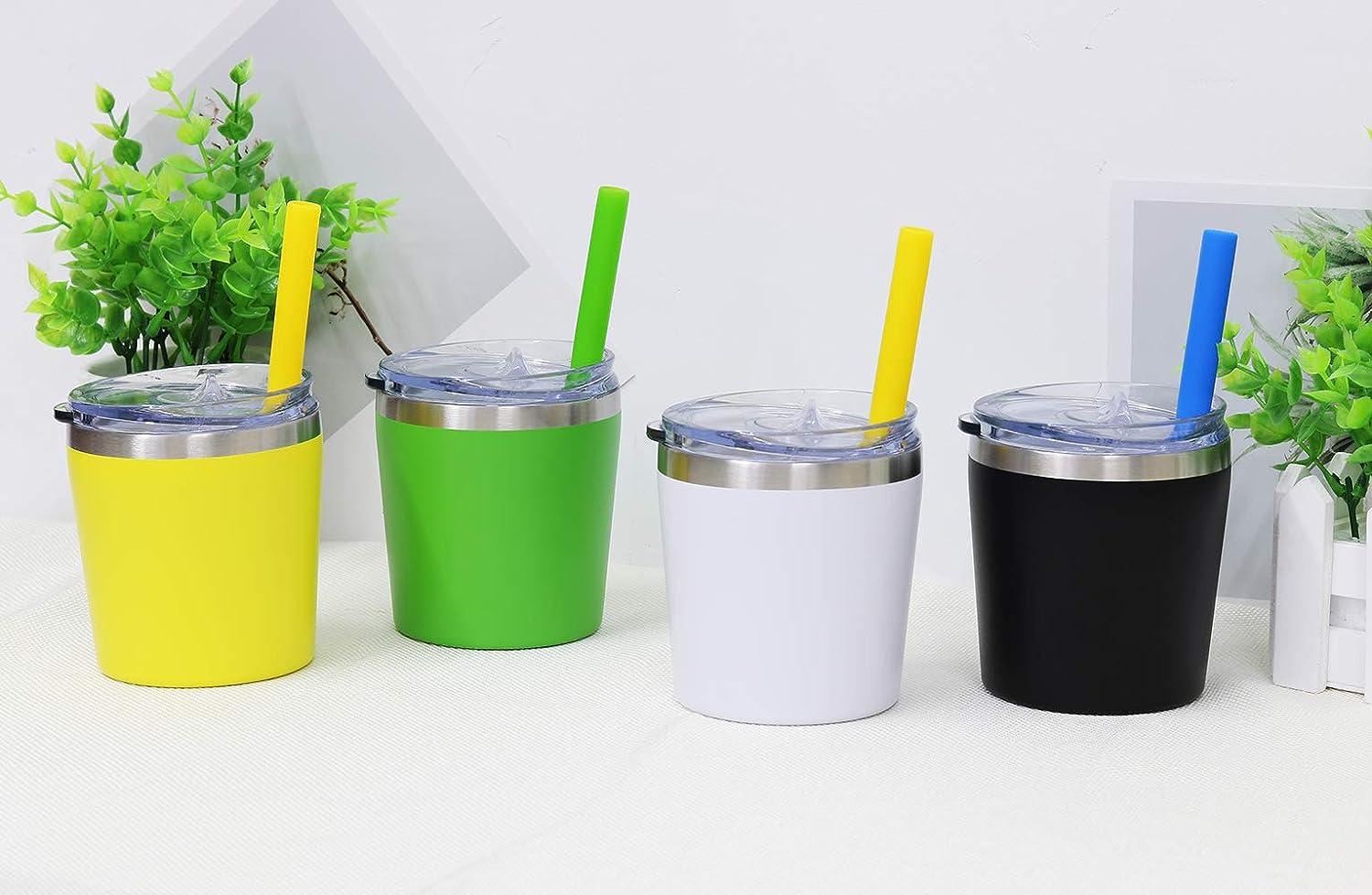 Cute Kids and Toddler Tumbler Cup with Lid and Straw, Set of 2