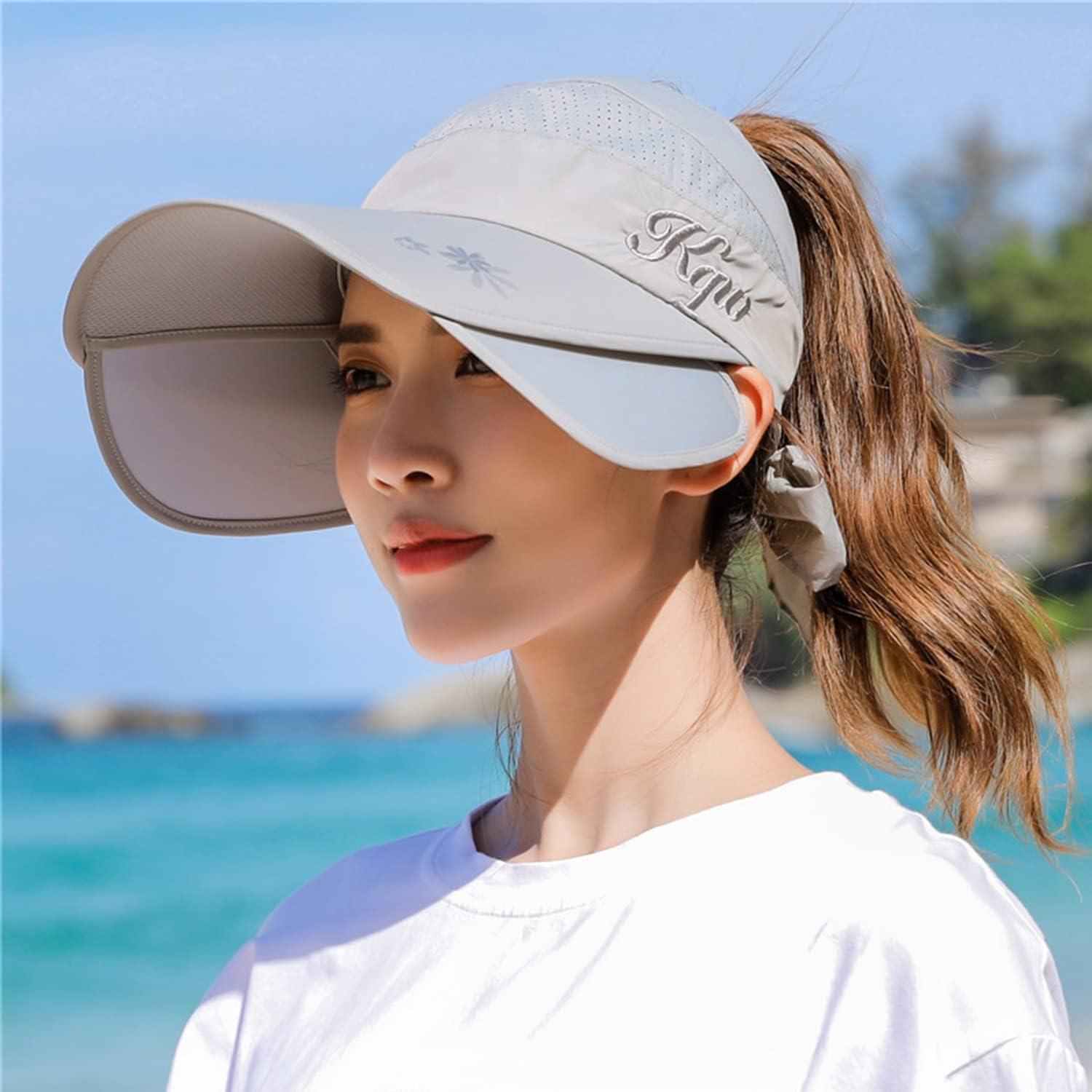 Peicees Wide Brim Visor Hat for Women Golf Visor Cap Sun