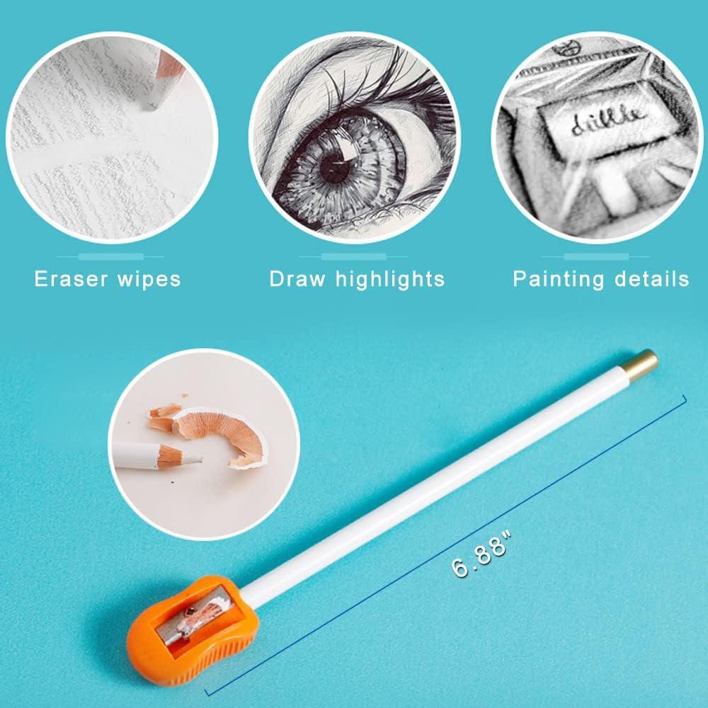  Eraser Pencils Set for Artists, Wooden Sketch Eraser Pen for  Charcoal Drawings, Professional Highlight Painting Eraser for Sketching,  Revise Erasing Details for Students Limner : Arts, Crafts & Sewing