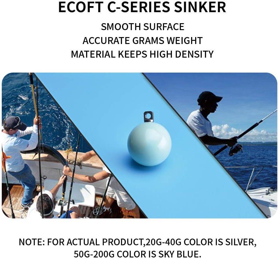ECOFT Lead Free Fishing Sinkers and Weights Coated Egg Sinkers Cannonball  Sinkers Assorted Sizes 20g-200g in Bag and Fishing Weights Sinkers  Assortment Box Drop Shot for Saltwater Freshwater Assortment Kit-20pcs