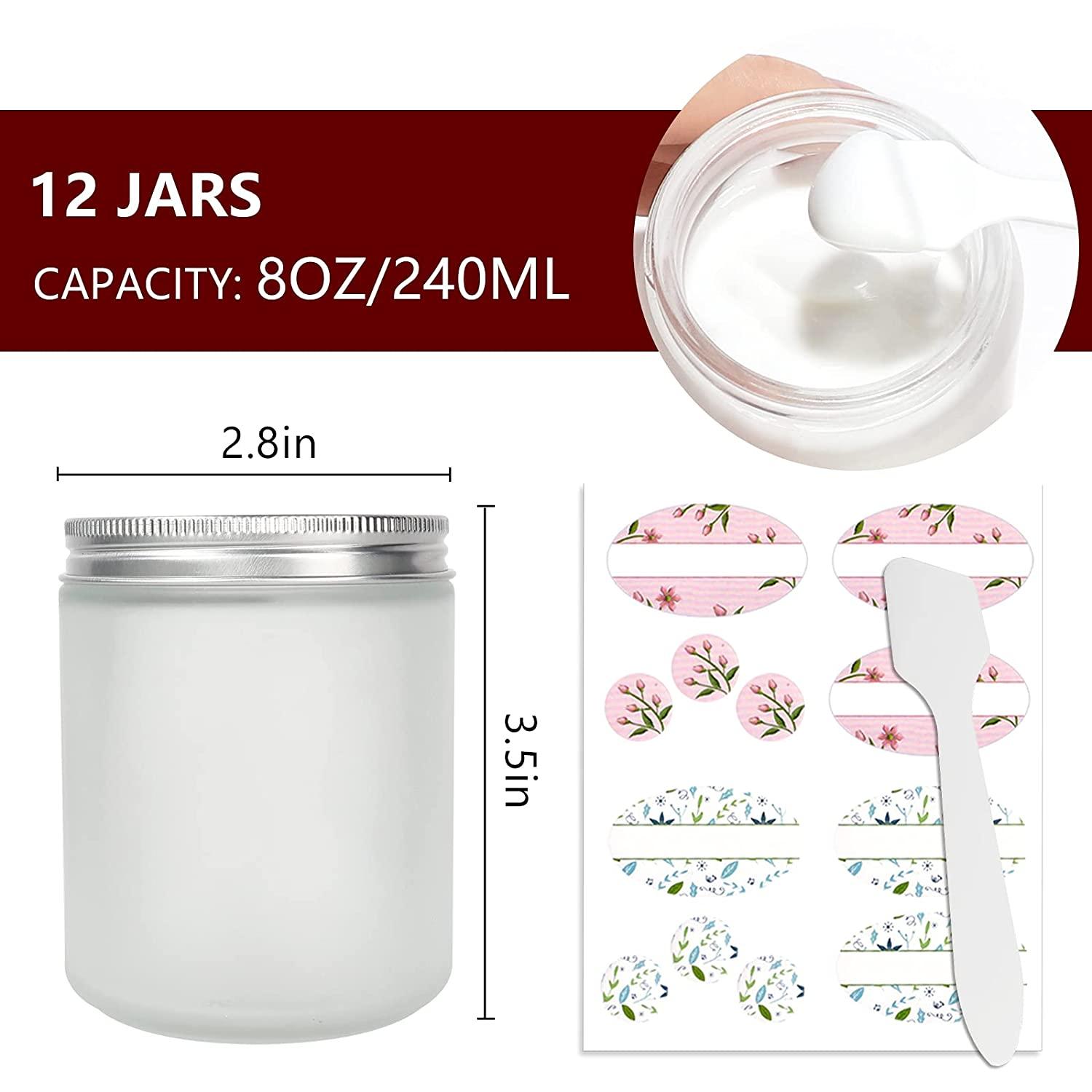 8 oz frosted color glass candle jars