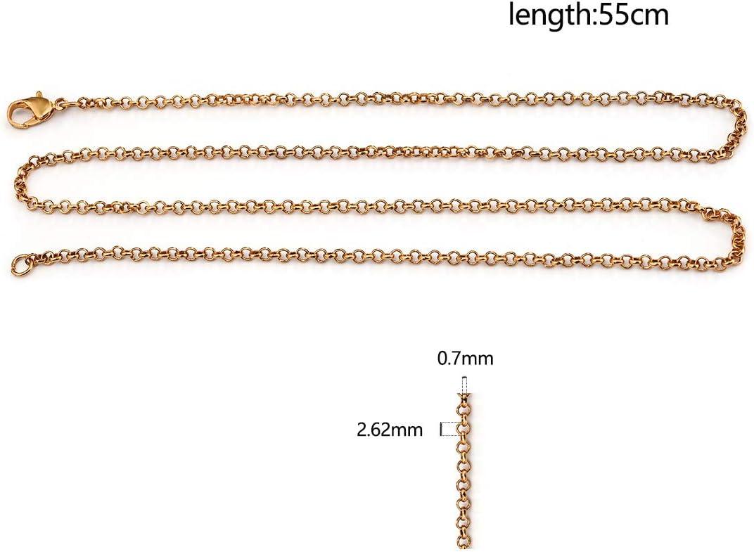 LANBEIDE 40 Packs 10 Colors Brass Necklace Chains 21 Inch Link Cable Chain  Necklace with Lobster Clasps Bulk for Jewelry Making