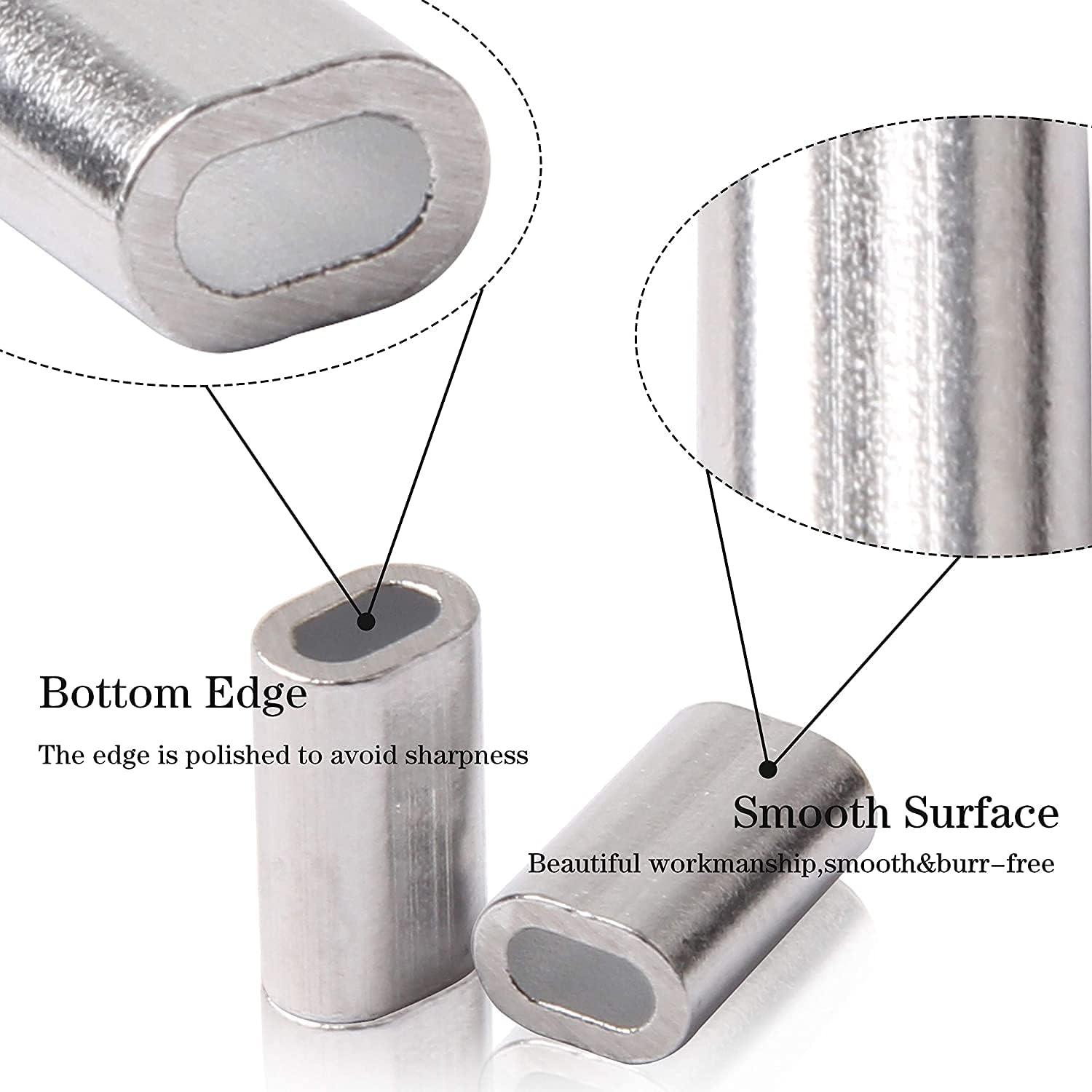 AGOOL Aluminum Single Barrel Crimp Sleeves Kit -500pcs Aluminum