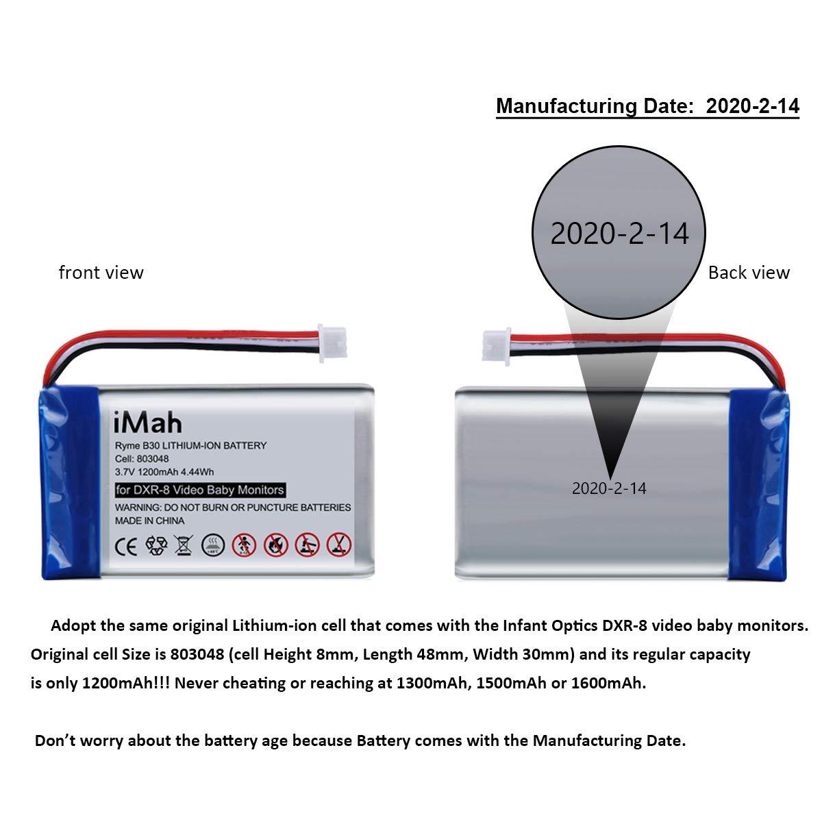 Replacement for Infant Optics DXR-8 Baby Monitor Battery Sp 803048 3.7V  1200mAh Lithium-ion Rechargeable 1-Pack, for DXR-8