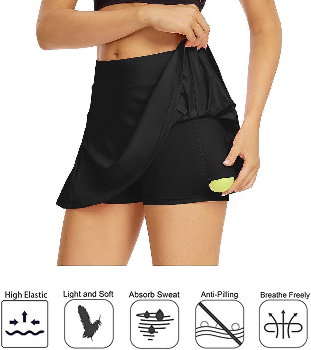 Toumett Women's Tennis Skirts Lightweight Pleated Athletic Skorts