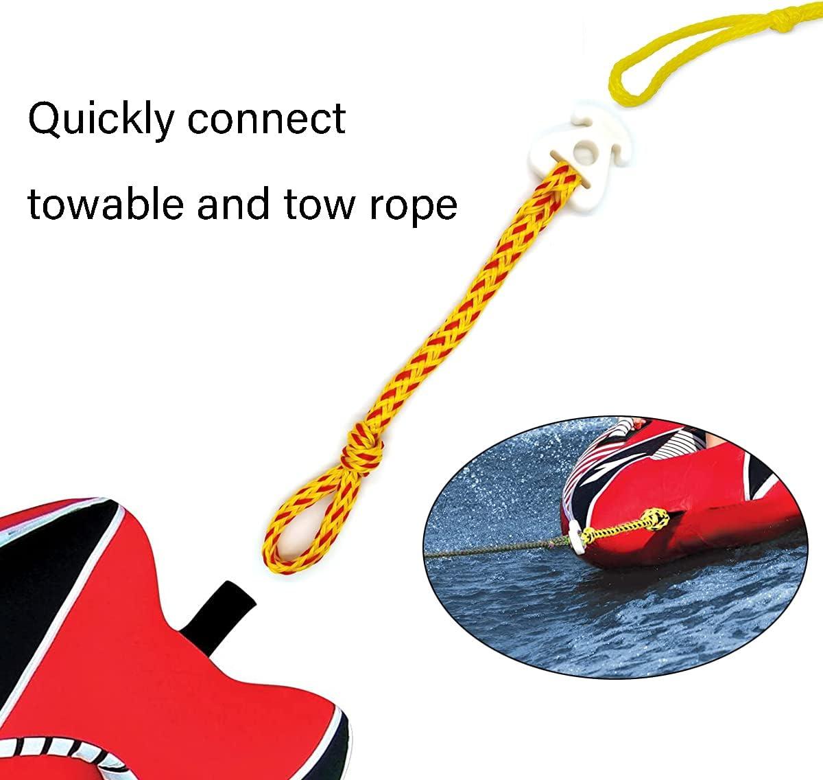 Towable Tube Tow Rope Connector Harness Water Ski Rope Wake Board Line  Connection Water Sports Accessories Lake Boat for Tubing yellow&red